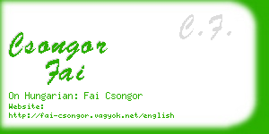 csongor fai business card